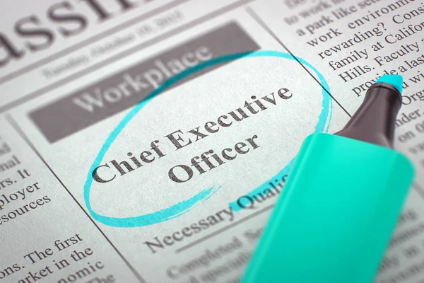 Job Opening Chief Executive Officer. 3D. — Stockfoto