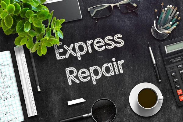 Black Chalkboard with Express Repair Concept. 3D Rendering. — Stock Photo, Image
