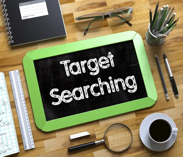 Small Chalkboard with Target Searching Concept. 3D.