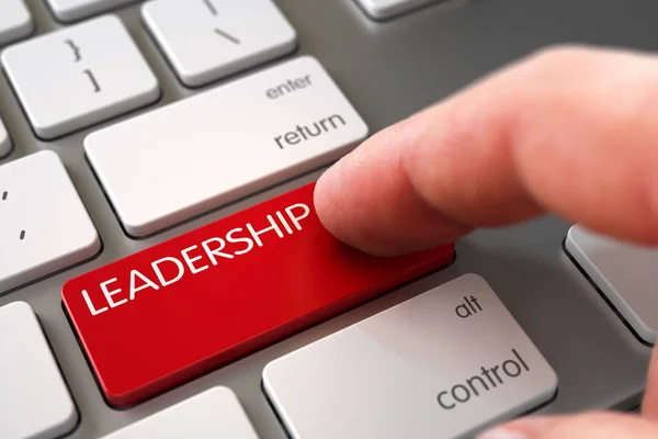 Leadership - Concetto di tastiera bianca. 3D . — Foto Stock