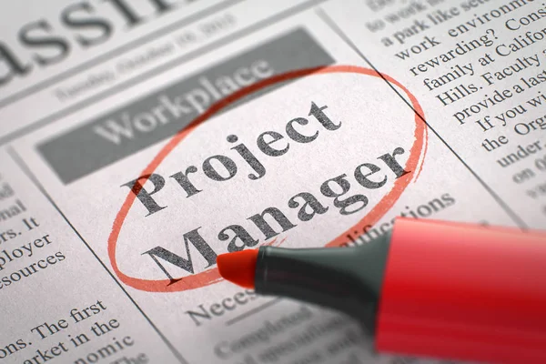 Waren het inhuren van projectmanager. 3D. — Stockfoto