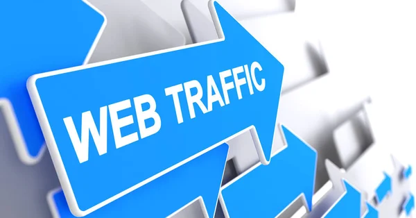 Web Traffic - сообщение на Голубом Курсоре. 3D . — стоковое фото