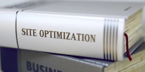 Weboldal-optimalizálás - üzleti könyv címe. 3D. — Stock Fotó