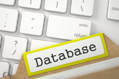 Arşiv yer imleri kartı dizin veritabanı ile. 3D.