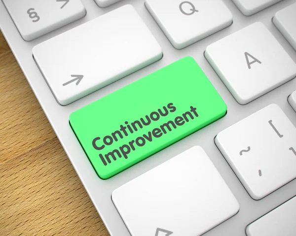 Continuous Improvement - Message on Green Keyboard Key. 3D. — Stock Photo, Image