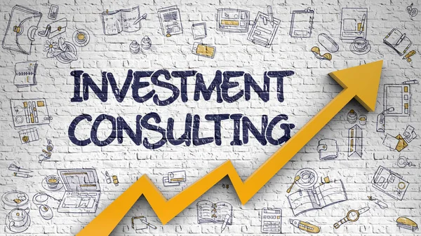 Investment Consulting getrokken op de witte muur. — Stockfoto