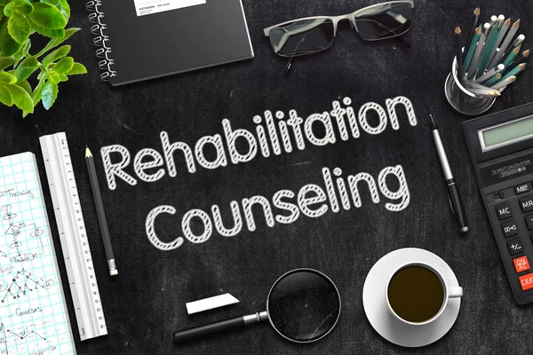 Rehabilitation Counseling on Black Chalkboard. 3D Rendering. — Stock Photo, Image