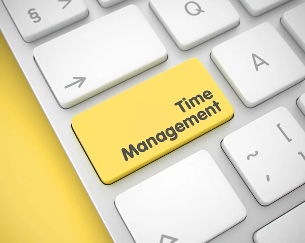 Time Management - texten på knappen gul tangentbord. 3D. — Stockfoto