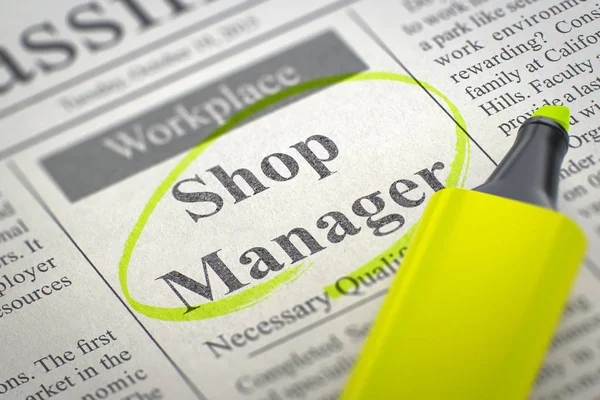 Shop Manager vacature. 3D. — Stockfoto