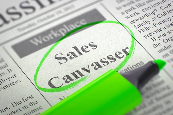 Estamos contratando a Sales Canvasser. 3D . —  Fotos de Stock
