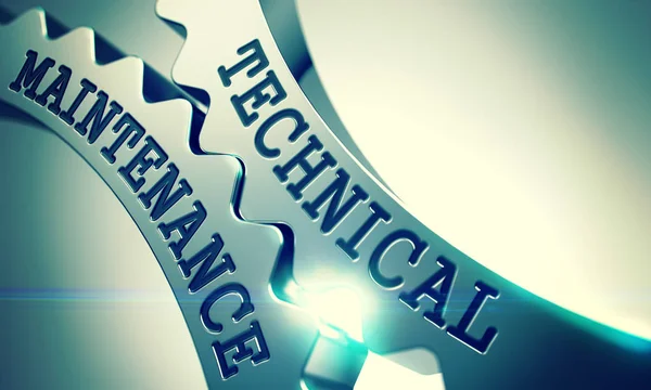 Технічне обслуговування - повідомлення на механізм металеві Cog — стокове фото