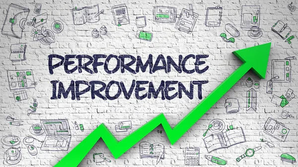 Performance Improvement Drawn on Brick Wall. — Stock Photo, Image