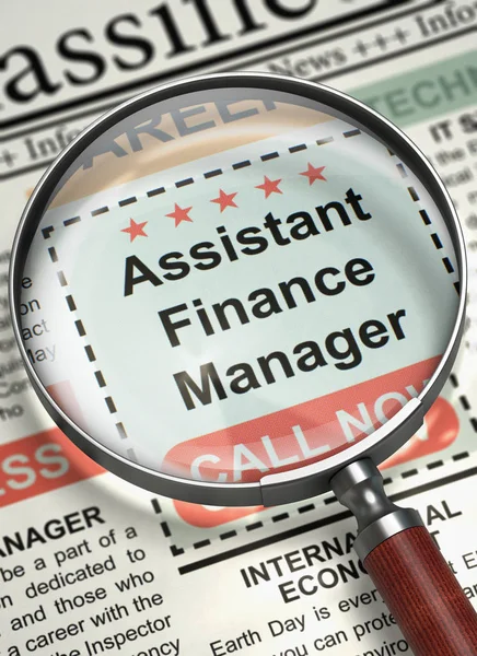 Job Opening assistent financieel Manager. 3D. — Stockfoto