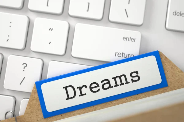 Folder Index with Dreams. 3D. — Stock Photo, Image
