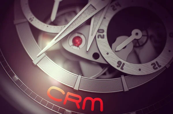 CRM on Elegant Wrist Watch Mechanism. 3D. — Stock Photo, Image