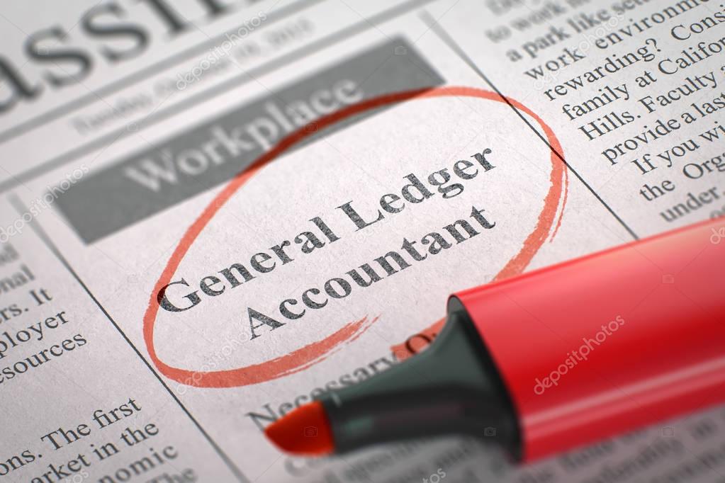 General Ledger Accountant Hiring Now. 3D.