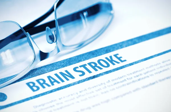 Diagnosis Brain Stroke (dalam bahasa Inggris). Konsep Kedokteran. Ilustrasi 3D . — Stok Foto