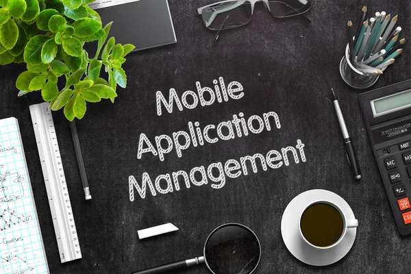 Mobile Application Management Concept. Rendering 3D . — Foto Stock