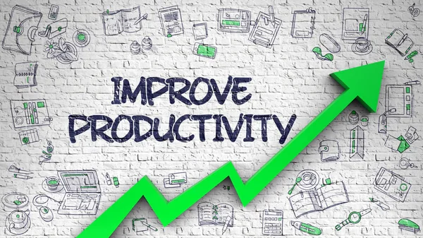 Improve Productivity Drawn on White Brickwall. — Stock Photo, Image