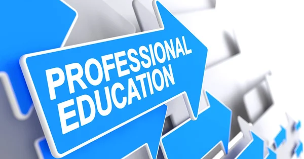 Educación Profesional - Mensaje sobre la Flecha Azul. 3D . — Foto de Stock