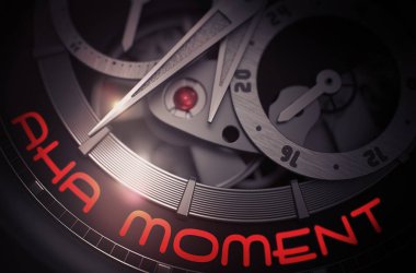 Aha Moment on the Fashion Watch Mechanism. 3D. clipart