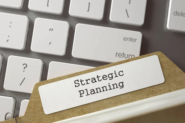 Indexkaart met strategische Planning. 3D. — Stockfoto