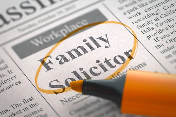 Family Solicitor Hiring Now. 3d. — Stock Photo, Image