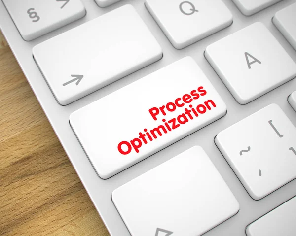Process Optimization - Text on the White Keyboard Keypad. 3D. — Stock Photo, Image