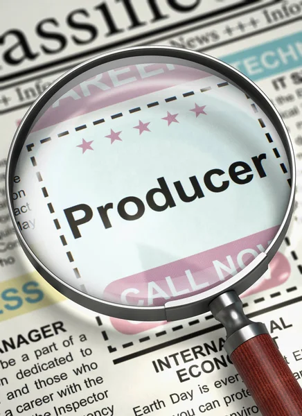 Producer Job Vacancy. 3D. — Stock Photo, Image