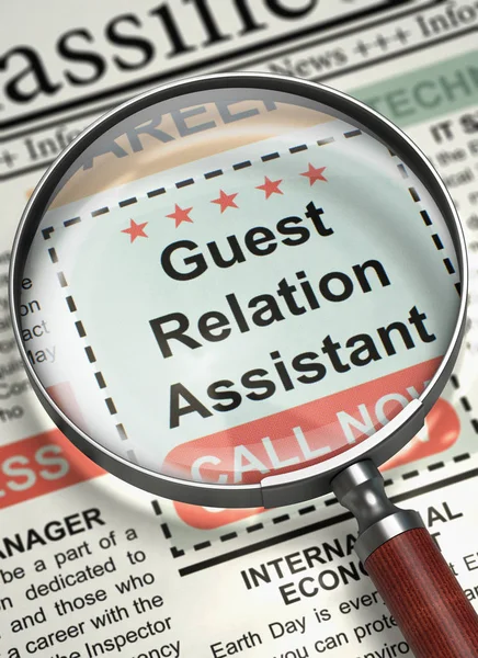 Guest Relation Assistant Hiring Now. 3D. — Stock Photo, Image