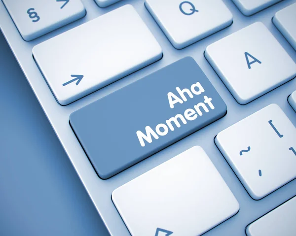 Moment Aha - Inscription sur le bouton clavier. 3D . — Photo