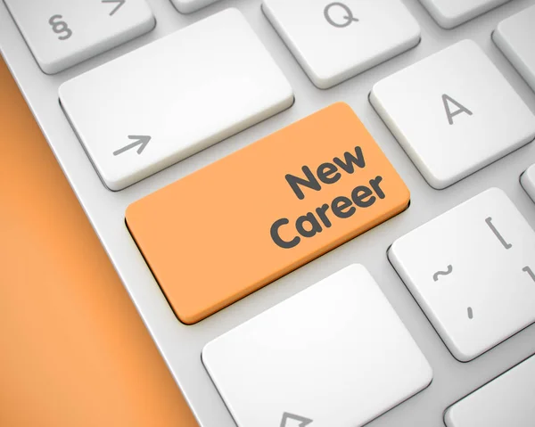 New Career - Text on Orange Keyboard Keypad. 3D. — Stock Photo, Image
