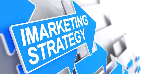 IMarketing strategie - Label op blauwe Cursor. 3D. — Stockfoto