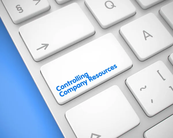 Controlling Company Resources - Inscripción en el teclado blanco Bu — Foto de Stock