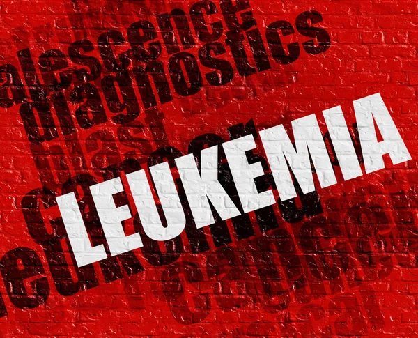 Modernes Gesundheitskonzept: Leukämie auf rotem Backstein. — Stockfoto