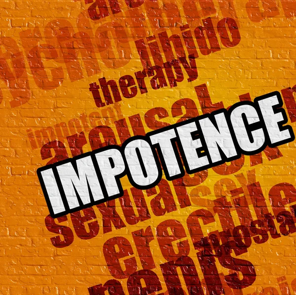 Health concept: Impotence on the Yellow Brickwall. — Stock Photo, Image