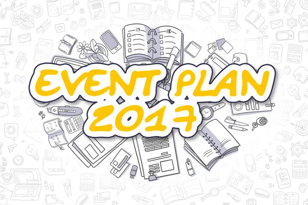 Plano de Eventos 2017 - Doodle Yellow Text. Conceito de negócio . — Fotografia de Stock