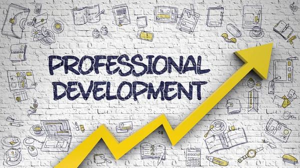 Professional Development Drawn on White Brickwall. 3d. — Stock Photo, Image