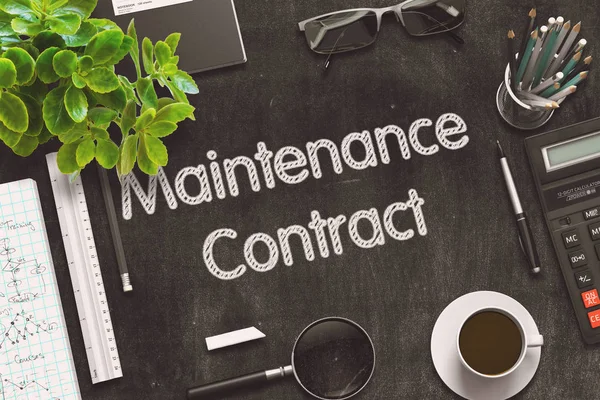 Bakım sözleşmesi ile siyah kara tahta. 3D render.