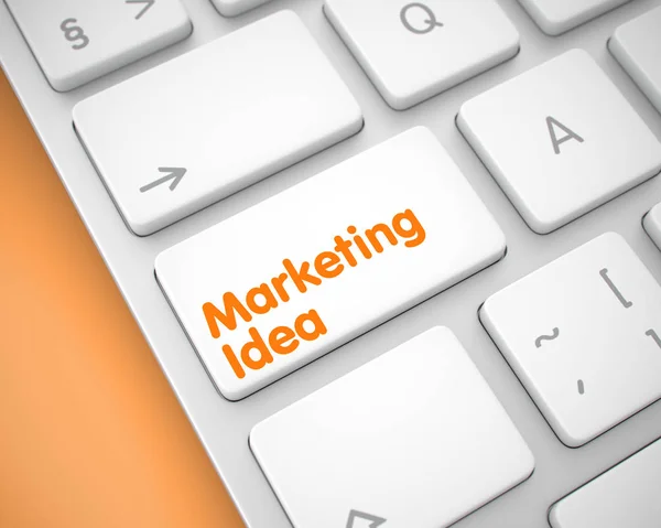 Marketing Idea - Text on White Keyboard Key. 3D. — Stock Photo, Image