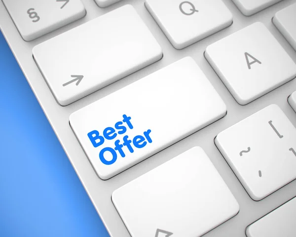 Nejlepší nabídka - zprávy na klávesnici bílá klávesnice. 3D. — Stock fotografie