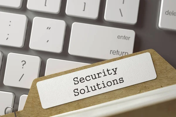 Sort Index Card with Inscription Security Solutions. 3d. — Stock Photo, Image