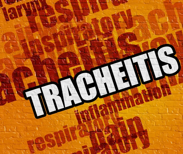 Modern health concept: Tracheitis on Yellow Wall. — Stock Photo, Image