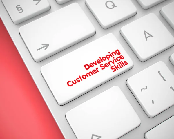 Developing Customer Service Skills on Keyboard Button. 3d.