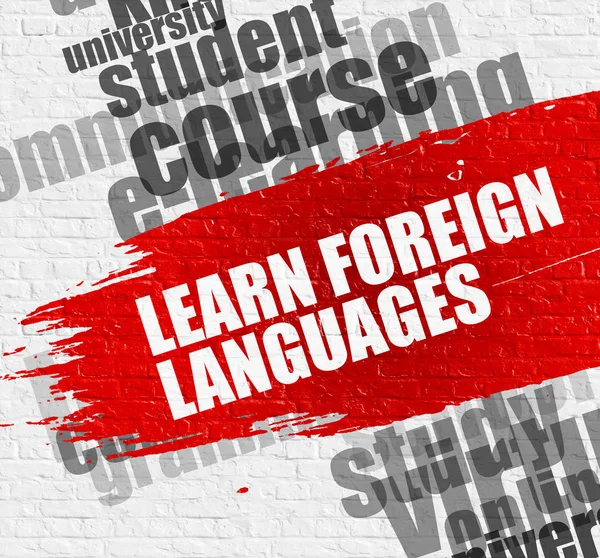 Aprenda línguas estrangeiras no Brickwall . — Fotografia de Stock
