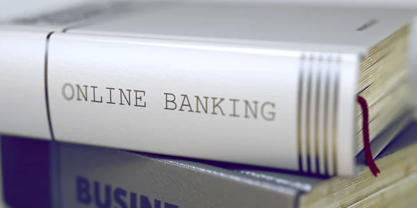 Online Banking - Titolo del Business Book. 3d . — Foto Stock