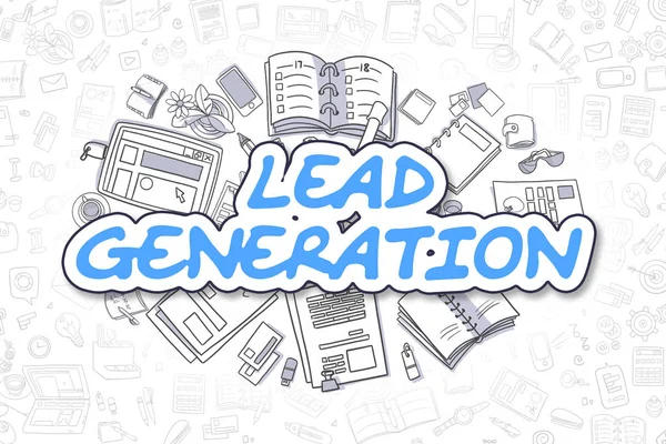 Lead Generation - Doodle Blue Inscription (dalam bahasa Inggris). Konsep Bisnis . — Stok Foto