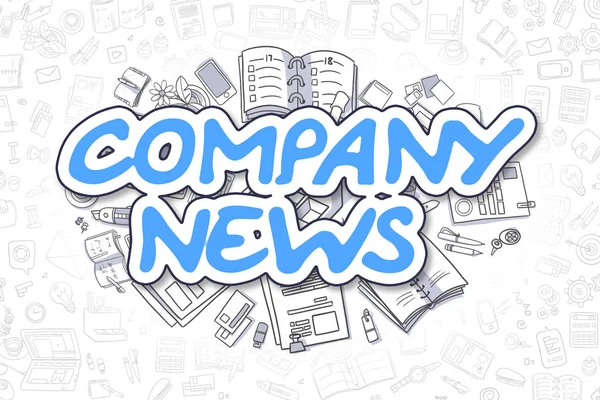 Company News - Doodle Blue Word. Business Concept. — Stock Photo, Image