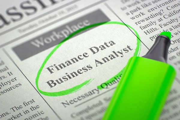 Waren het inhuren van Financiën Data Business Analist. 3D. — Stockfoto