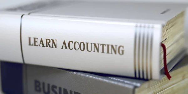 Leren Accounting. De titel van het boek op de rug. 3D. — Stockfoto
